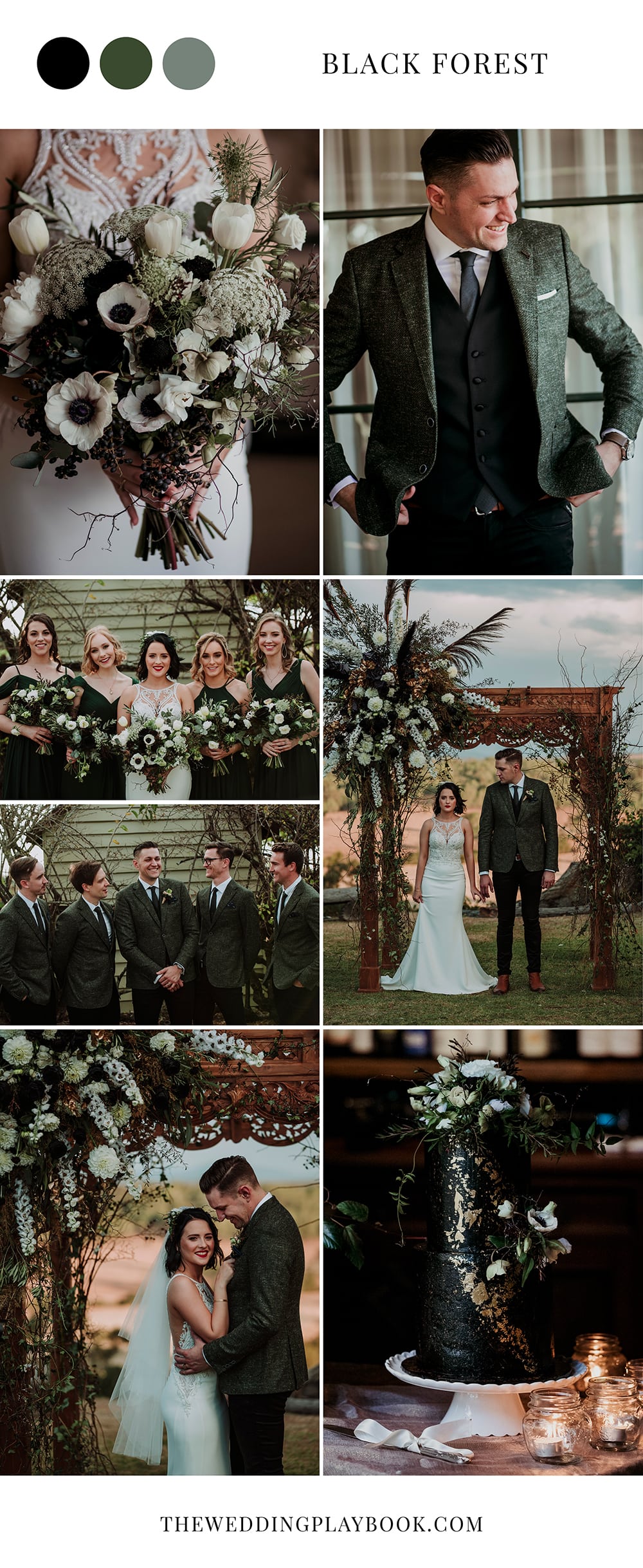 Striking Black & Forest Green Wedding Inspiration | Photography: New Black Studios