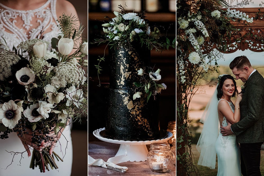 Striking Black & Forest Green Wedding Inspiration