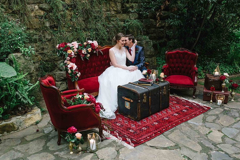 Burgundy & Gold Wedding Inspiration at a Magnificent Manor | Lucinda May Photography