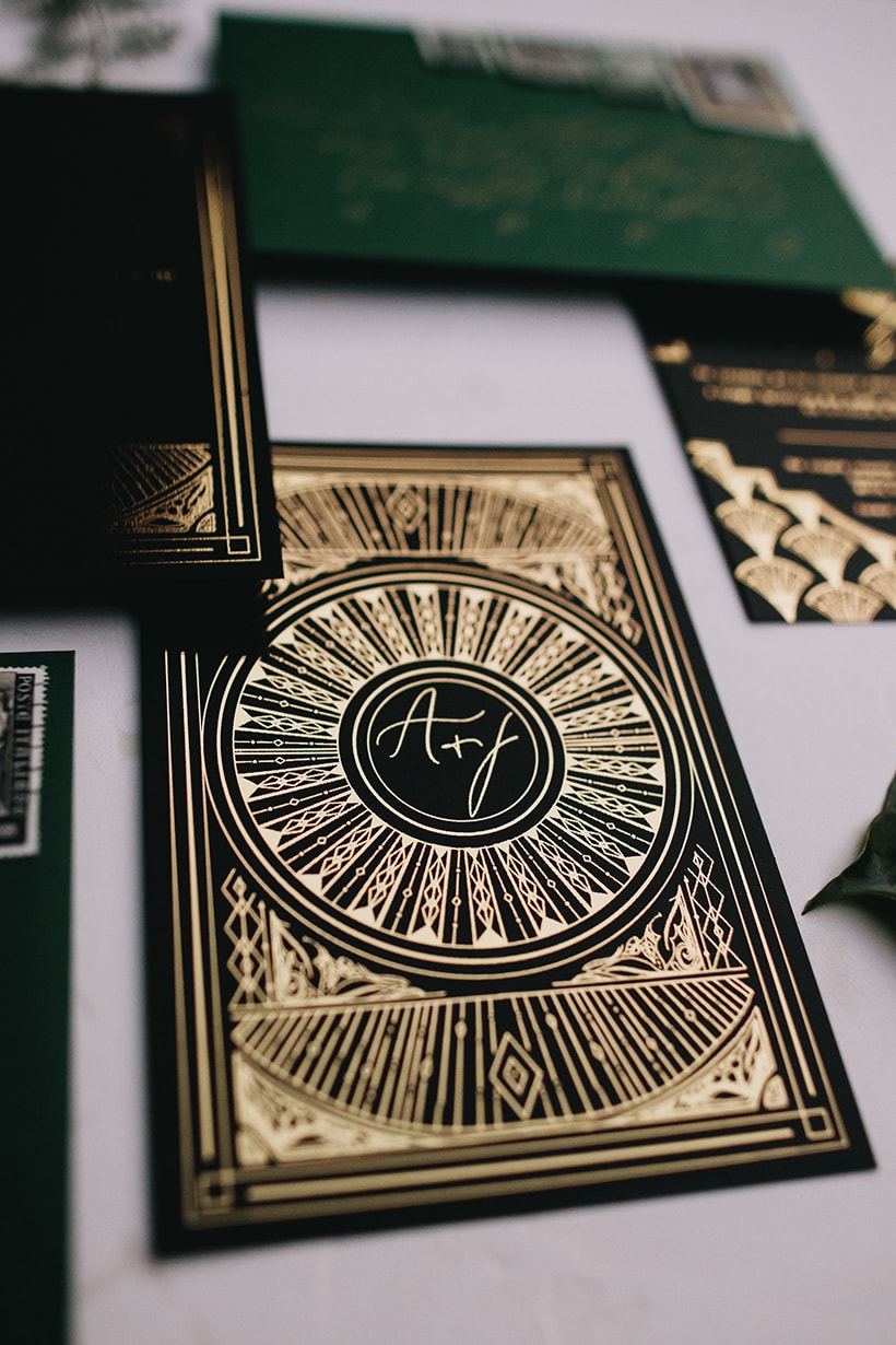 Emerald Art Deco Wedding Inspiration | Ode Studios