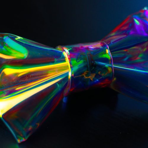 Iridescent Holo Effect Vinyl Wedding Bow Tie