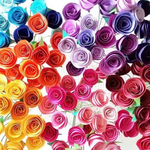 Handmade Paper Wedding Flowers Rainbow Spectrum Colors Customizable Orders