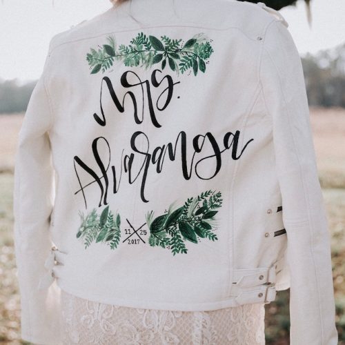 Custom Bridal Jacket Artwork Design & Application