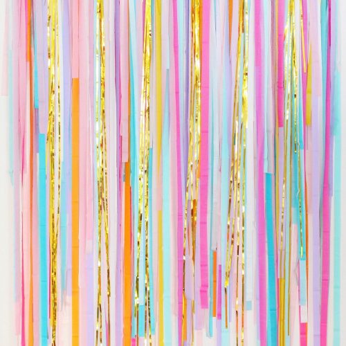 Pastel Rainbow Streamer Fringe Backdrop