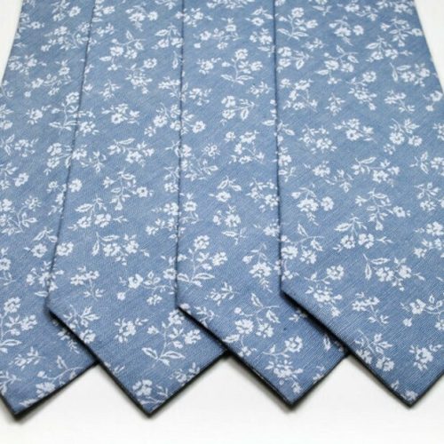 Dusty Blue Floral Groomsmen Neckties