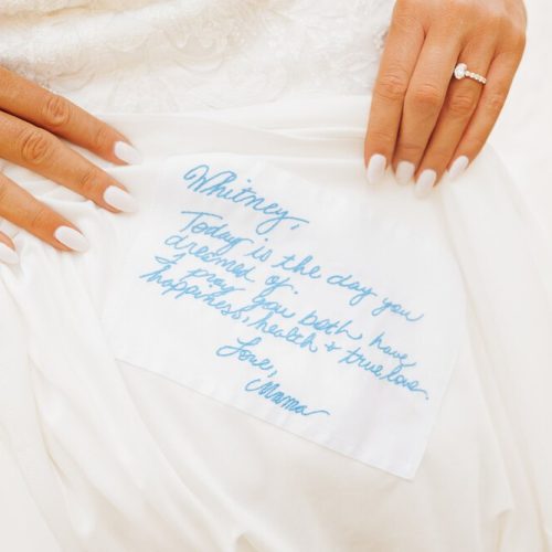 Custom Embroidered Handwriting Wedding Dress Label