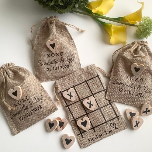 Wedding Game Favours with Personalised Hessian Bags