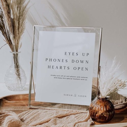 Eyes Up Phones Down Unplugged Ceremony Sign Template