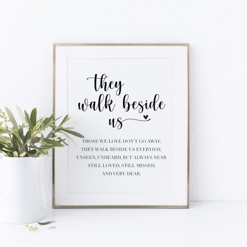 They Walk Beside Us Printable Wedding Sign