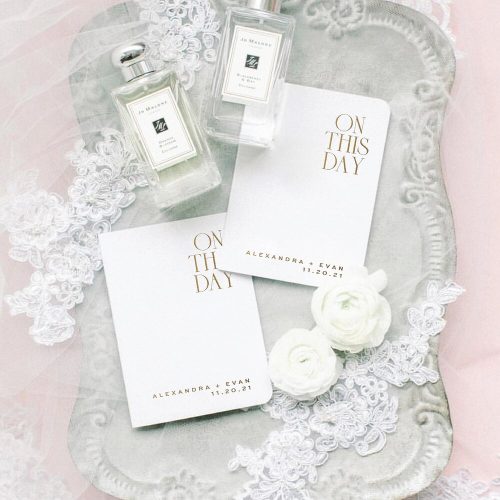 Set of 2 'On This Day' Wedding Vow Books with Metallic Foil