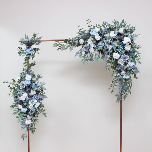 Dusty Blue & White Faux Flowers for Wedding Arch