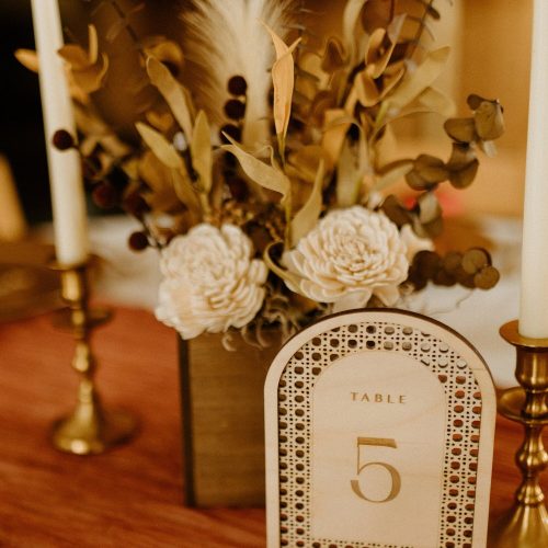 Rattan Arch Wedding Table Number Sign
