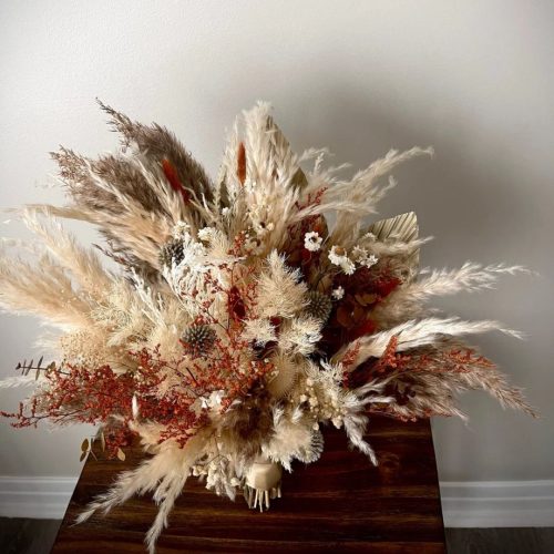 Terracotta & Cinnamon Dried Flower Boho Wedding Bouquet