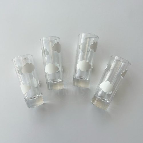 "On Cloud Nine" Theme Shot Glasses for Bridal Shower with Cloud Decal