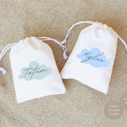 Personalized "On Cloud Nine" Themed Bridal Shower Favor Bags