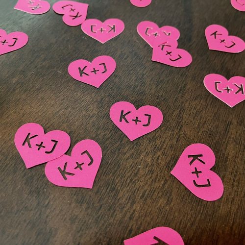 Personalized Hot Pink Initial Confetti