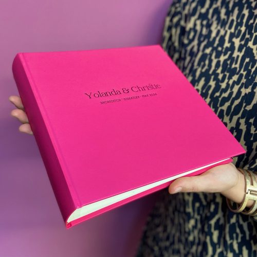 Bright Prink Square Wedding Album or Guest Book