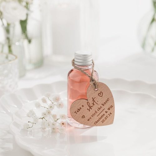 "Take A Shot We Tied the Knot" Personalized Wedding Favor Tags