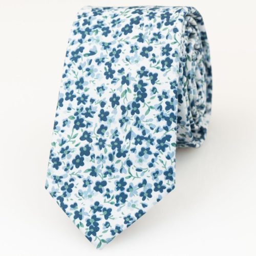 Blue Wedding Floral Groomsmen Tie