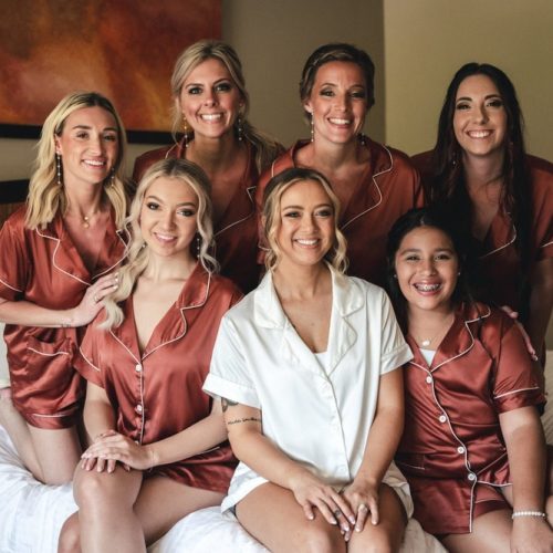 Cinnamon Bridesmaid Satin Pyjamas Sets - Short or Long Styles