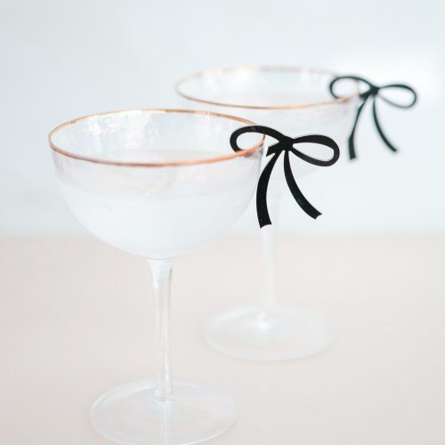 Modern Acrylic Bow Drink Tag Charms for Bridal Shower
