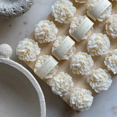 Hand Poured Mini Flower Candles with Optional Personalised Tags