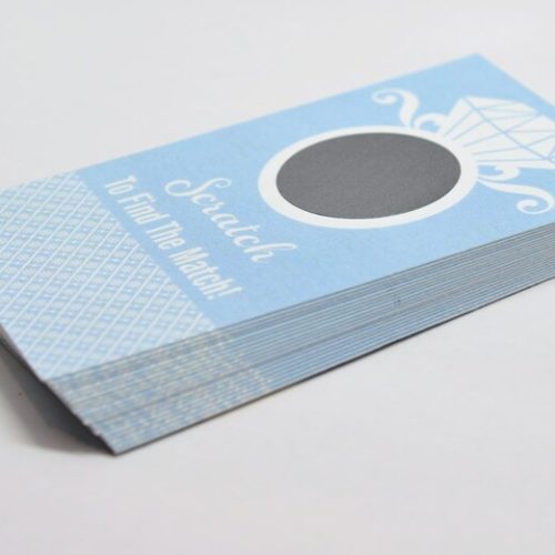 20 Light Blue Scratch Off Bridal Shower Game Cards: Engagement Ring Themed