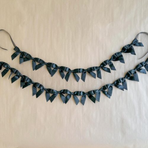 Bow Garland in Black "Tie the Knot" Bridal Shower Decor