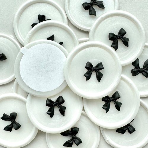 Black Bow Wax Seal Sticker for Bridal Shower Invites, Placecards