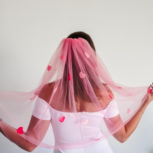Sweet Heart Wedding Veil in Pink Limited Edition