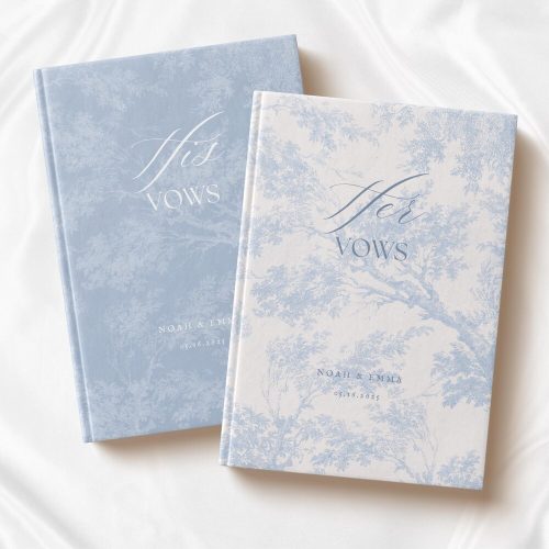 Personalized French Toile Wedding Vow Books