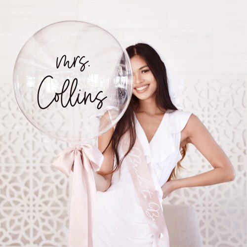 Personalized "Mrs..." Balloons Bridal Shower Decorations & Photo Props
