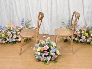 Pastel Silk Wildflower Wedding Arrangements