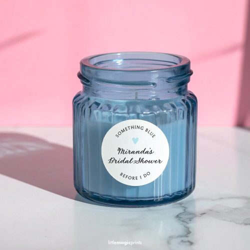 "Something Blue Before I Do" Personalized Bridal Shower Favor Labels