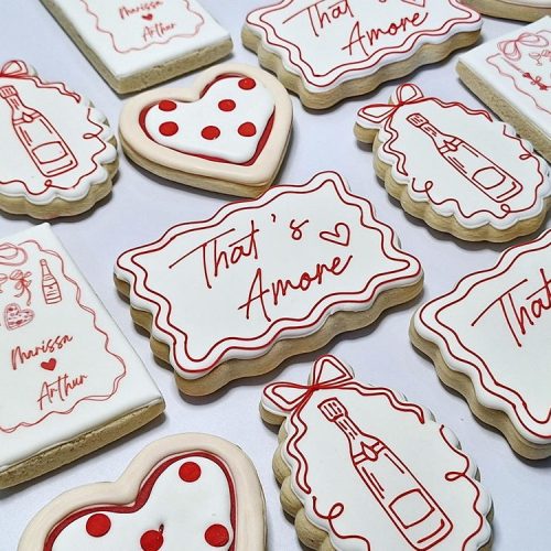 Personalized "That's Amore" Themed Decorated Sugar Cookies - Set of 12
