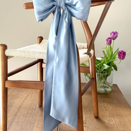 Large Blue Satin Bow: Bridal Shower Decor