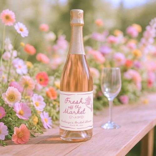 Champagne & Prosecco Labels: "Fresh off the Market" Themed Bridal Shower