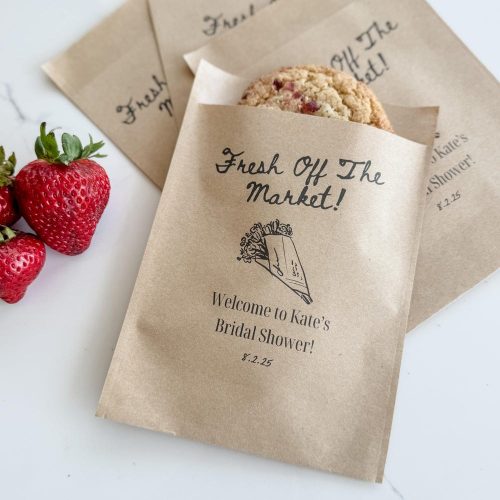 Personalized "Fresh off the Market" Cookie Bags for Bridal Shower Take Home Treats