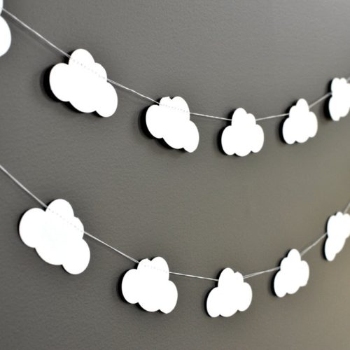 White Paper Cloud Handmade Garland