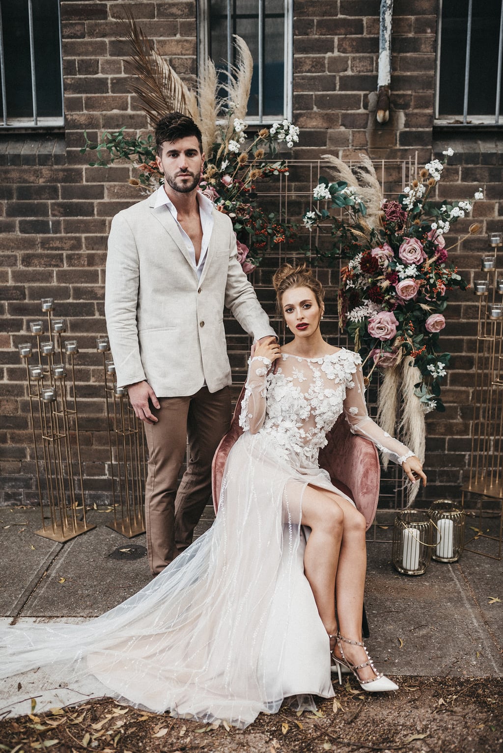 Industrial Chic Wedding Inspiration in Berry Hues | Photography: Loop Studios