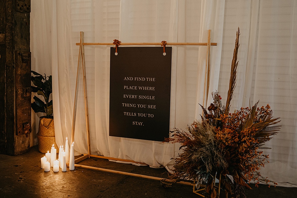 Intimate Modern Wedding Inspiration in Rust, Stone & Black | Photography: Doe and Deer Photography