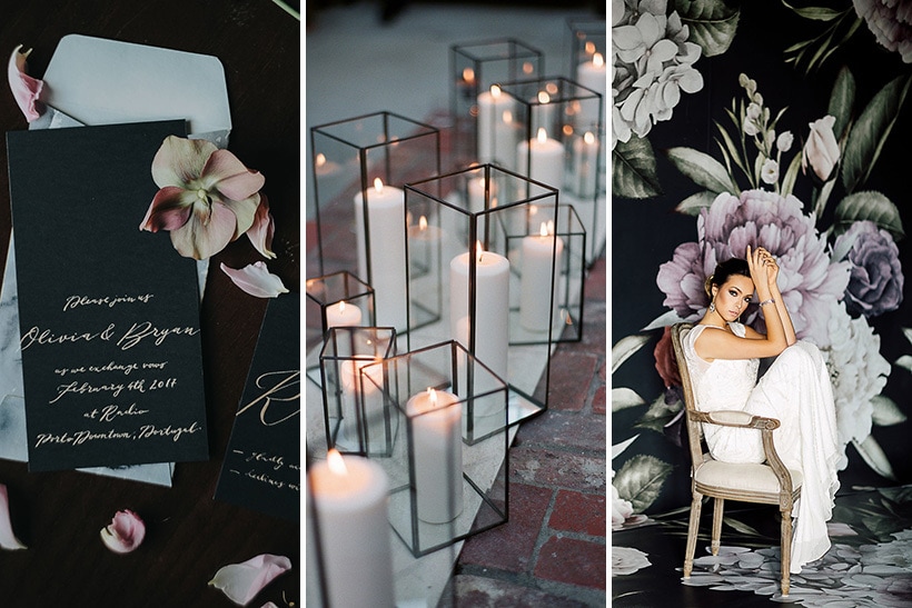 Moody Botanical Black & Purple Wedding Inspiration