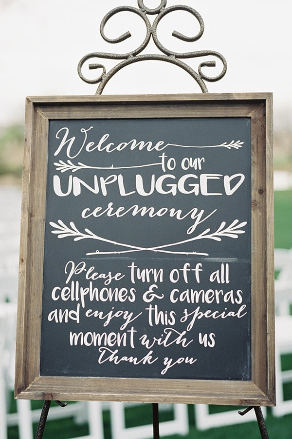 Unplugged Wedding Ceremony Sign | Leslie D Photography
