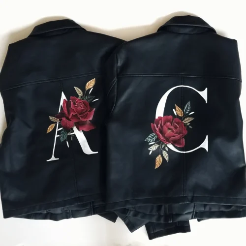 Painted Bride & Bridesmaid Leather Jacket