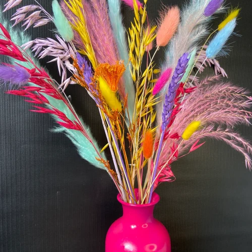 Multi Pastel Rainbow Dried Flower Arrangement