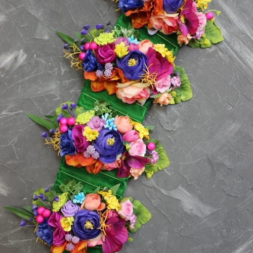 Colorful Faux Flower Pocket Square for Wedding Attire