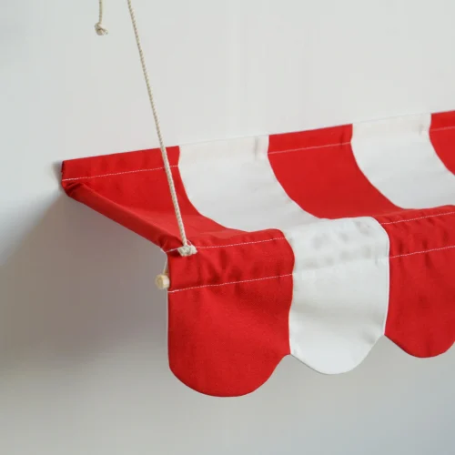 Striped Fabric Awning for "Fresh Off the Market" Bridal Shower - Custom Colours